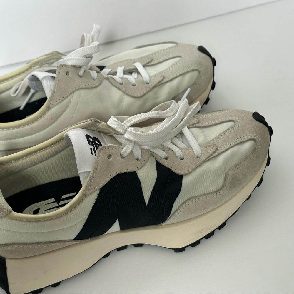 NEW BALANCE 327 WS327FE Sneakers - Sea Salt with White and Black - Picture 4 of 8